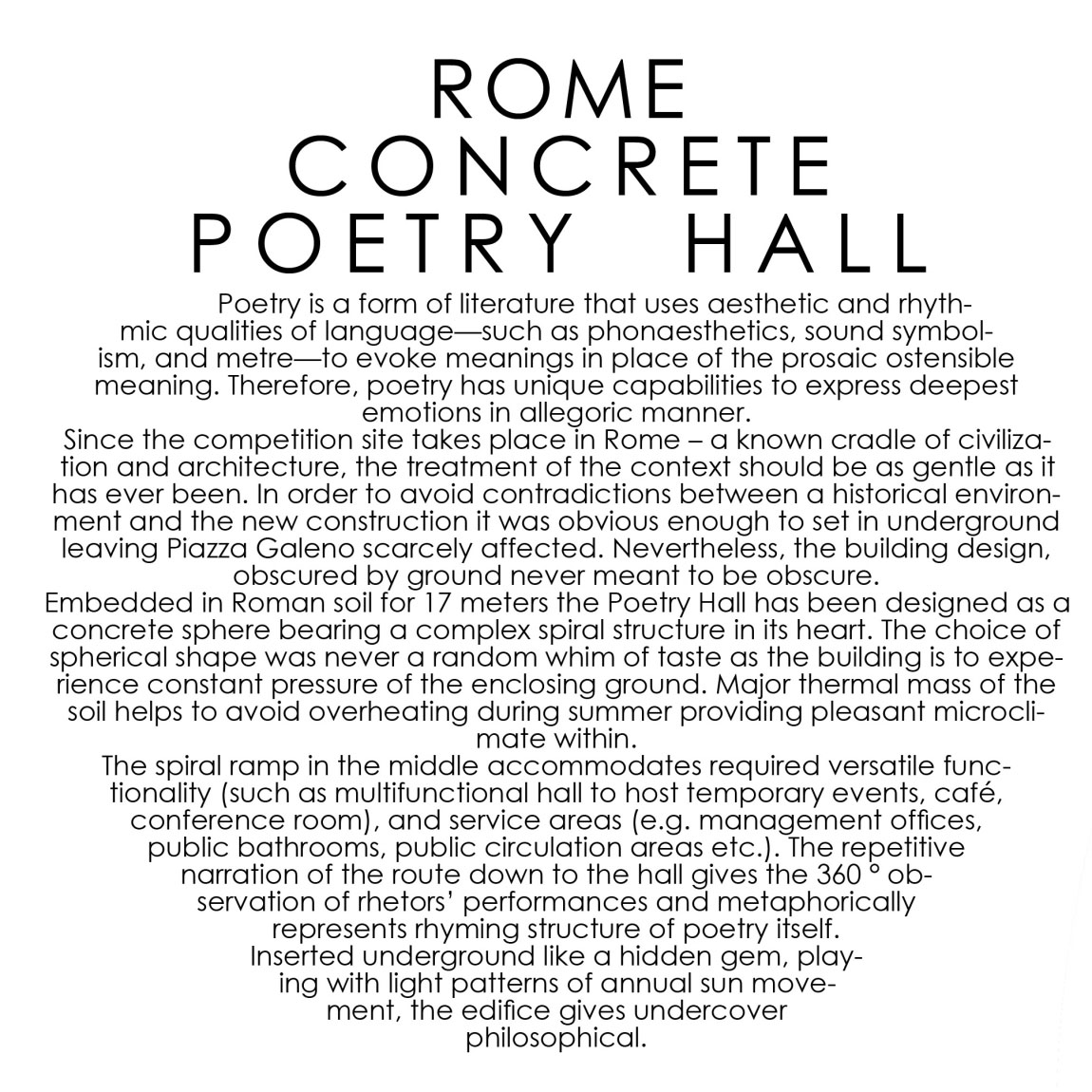 international architecture competition rome concrete poetry hall