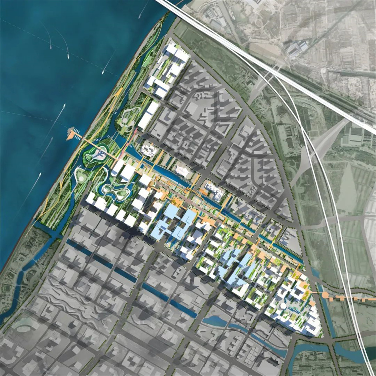 杭州钱塘湾未来总部基地城市设计国际竞赛 | 中国建筑设计研究院有限公司 、ISA-Internati - 品素品设计
