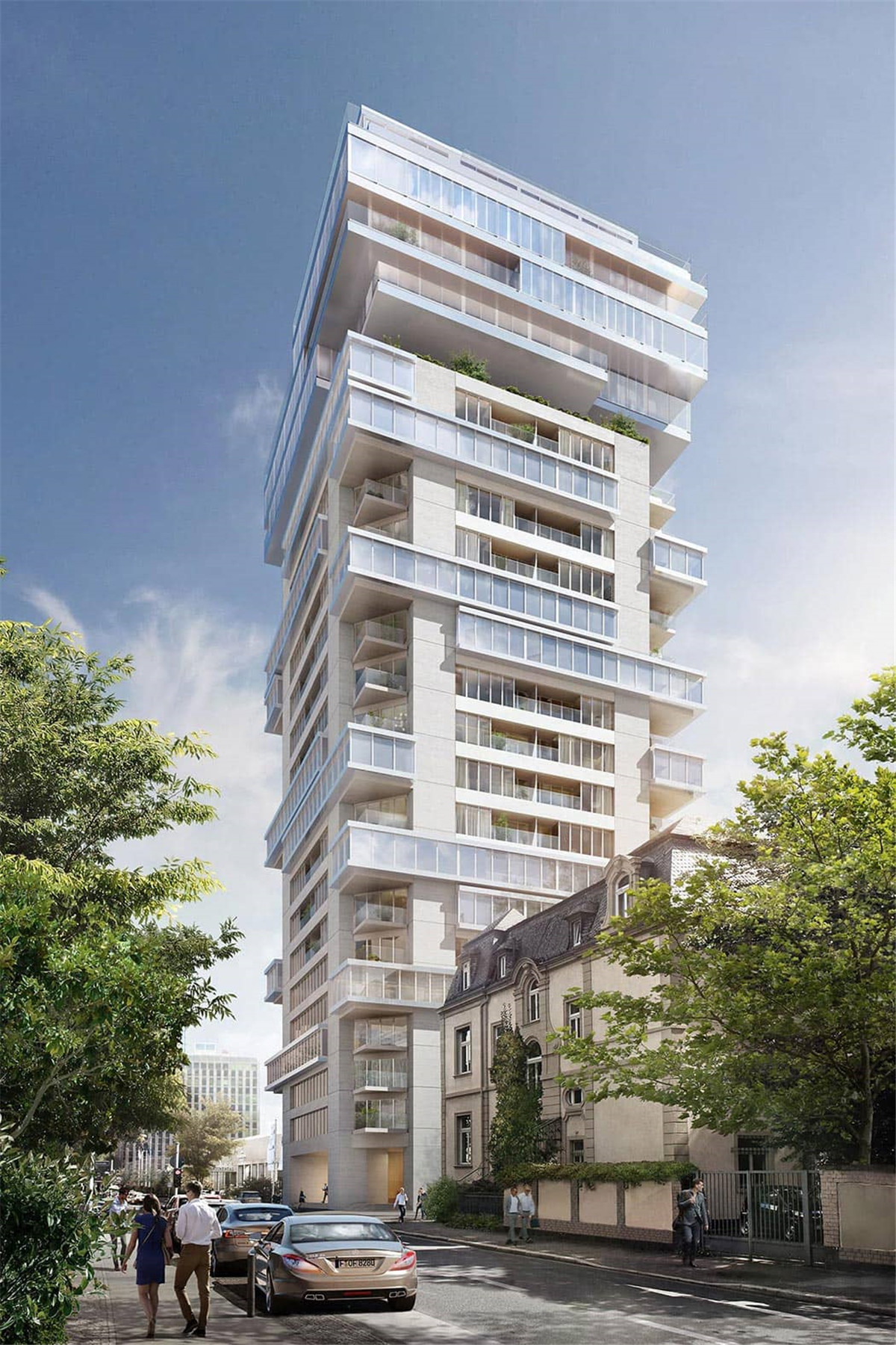 塔是由geg德国房地产集团ag委托在法兰克福建造的壮观的住宅高层建筑