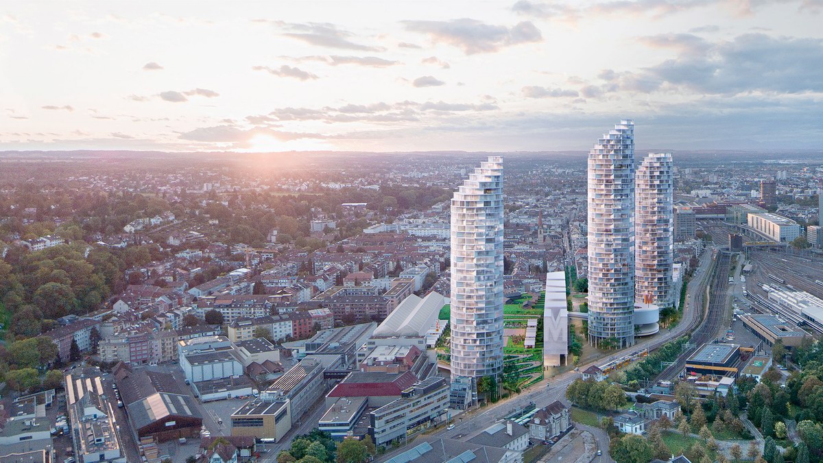 & de meuron win a master plan with a trio of residential towers