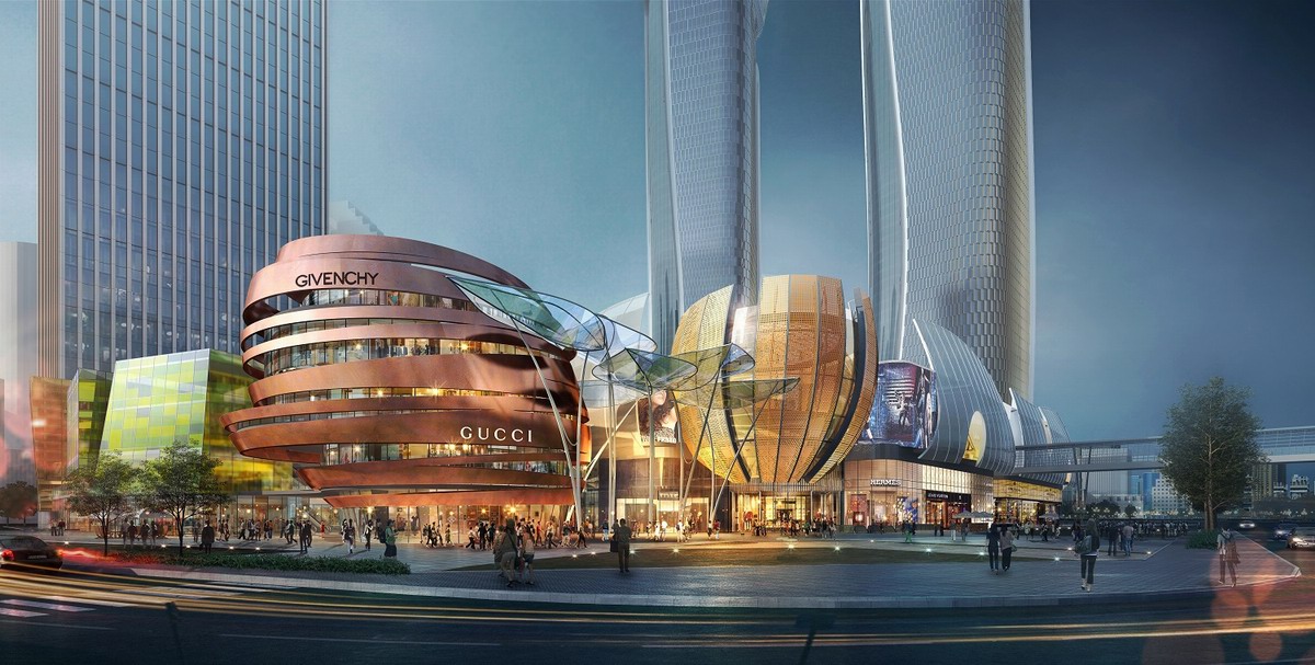 aedas设计的"二龙戏珠"文化旅游综合体(珠海横琴总部大厦二期)